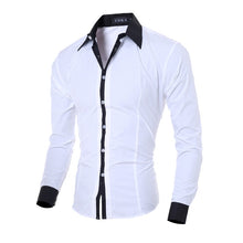 Load image into Gallery viewer, Men Shirt Long Sleeve Tops 2018 Fashion Solid Casual Shirt Slim Fit Plain Men Clothes