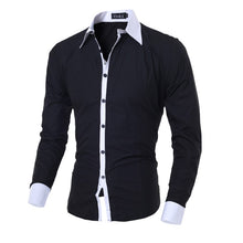 Load image into Gallery viewer, Men Shirt Long Sleeve Tops 2018 Fashion Solid Casual Shirt Slim Fit Plain Men Clothes