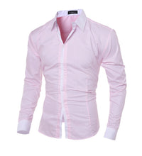 Load image into Gallery viewer, Men Shirt Long Sleeve Tops 2018 Fashion Solid Casual Shirt Slim Fit Plain Men Clothes